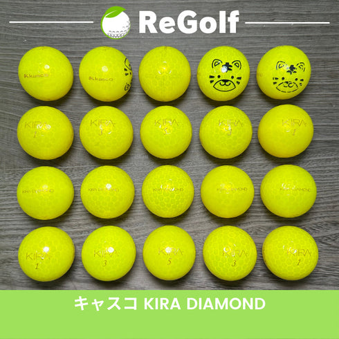 【中古】 ロストボール キャスコ KIRA キラ ダイヤモンド イエロー 20球 Aぉ試ランク ゴルフボール リゴルフ